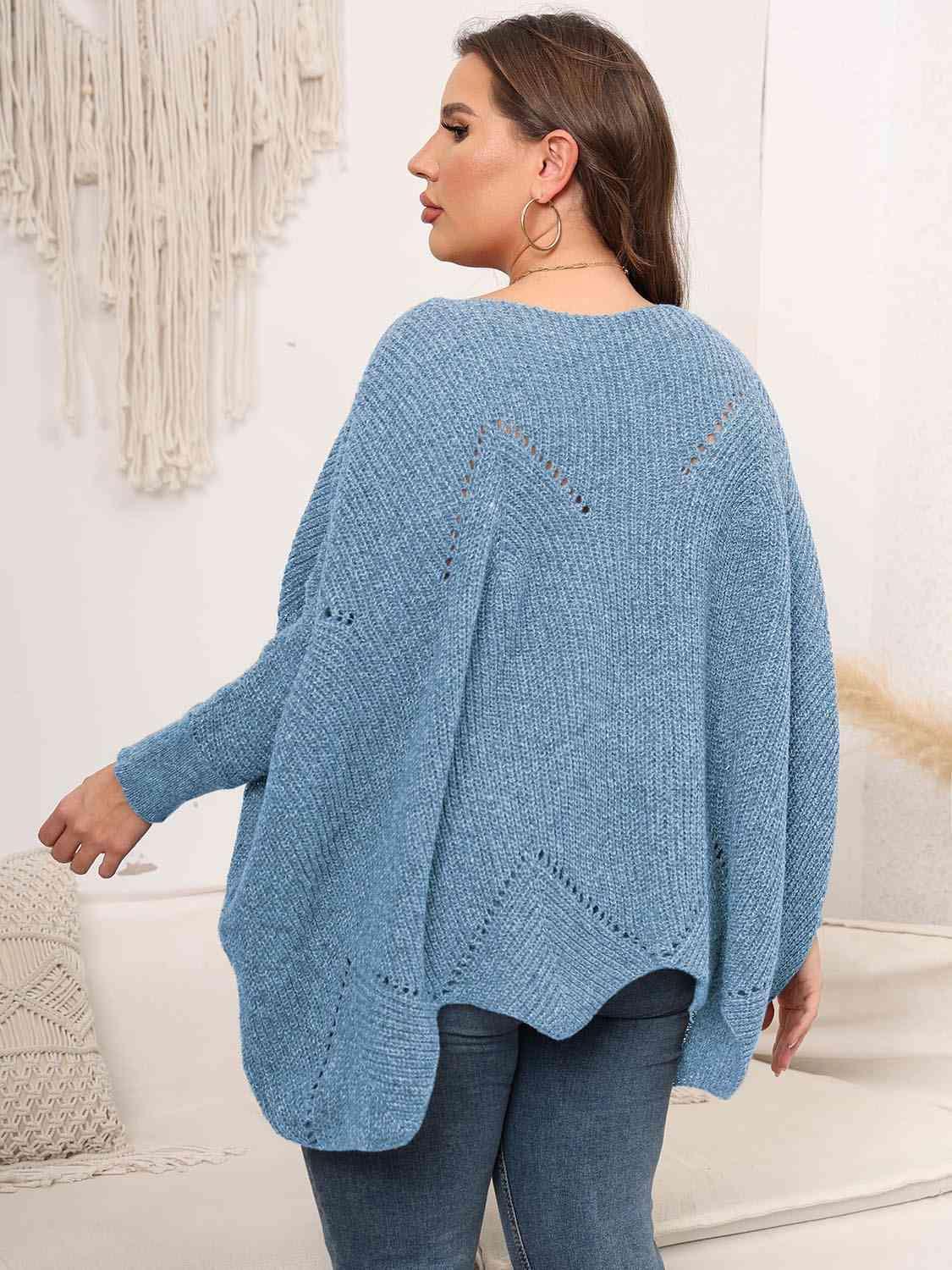 Flourishing Women's Plus Size Batwing Sweater - MXSTUDIO.COM