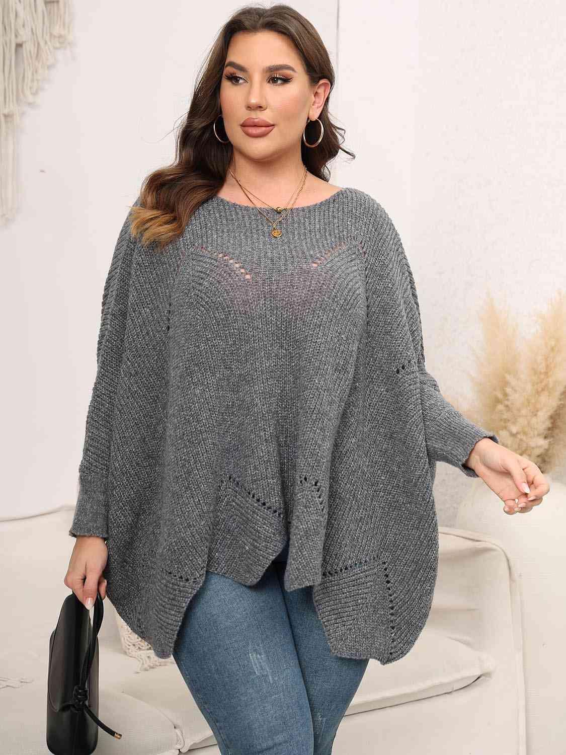 Flourishing Women's Plus Size Batwing Sweater - MXSTUDIO.COM