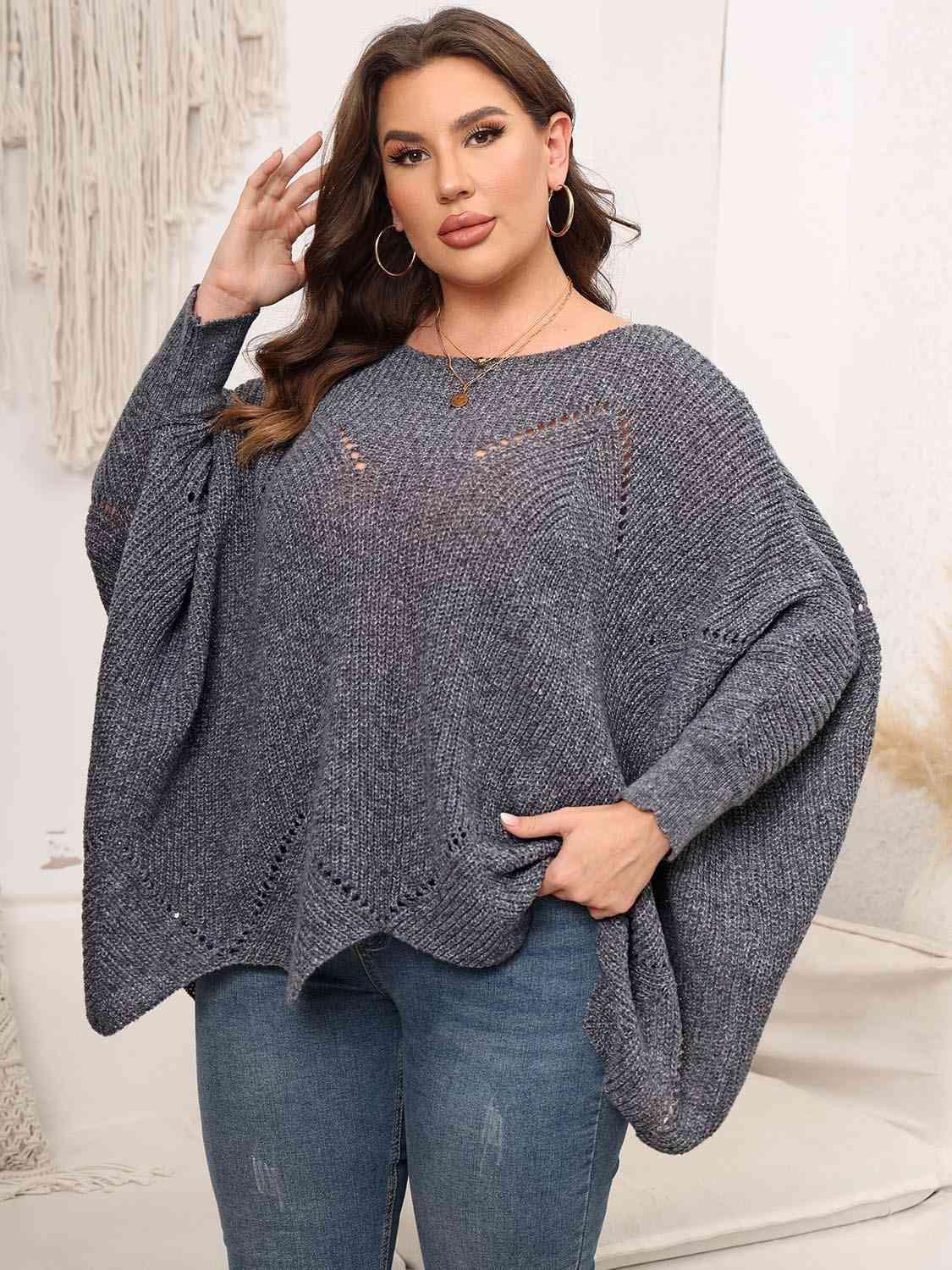 Flourishing Women's Plus Size Batwing Sweater - MXSTUDIO.COM