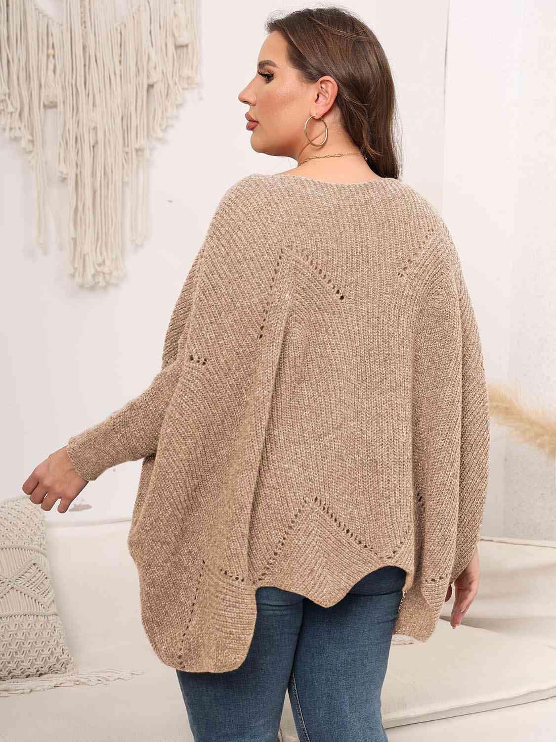 Flourishing Women's Plus Size Batwing Sweater - MXSTUDIO.COM