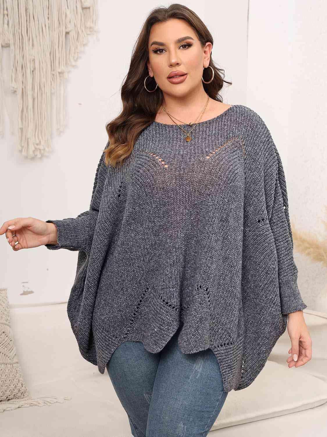 Flourishing Women's Plus Size Batwing Sweater - MXSTUDIO.COM