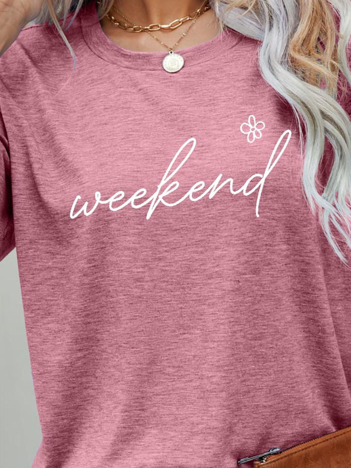 Flower Graphic Crew Neck Weekend T Shirt - MXSTUDIO.COM