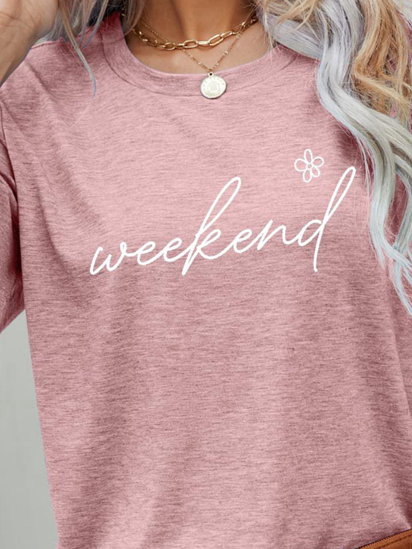 Flower Graphic Crew Neck Weekend T Shirt - MXSTUDIO.COM