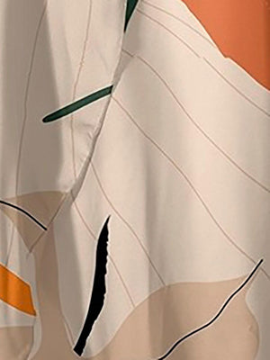 a close up of a white and orange curtain