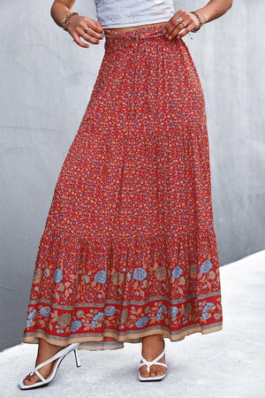 Flowy Fresh Bohemian Tied Floral Maxi Skirt - MXSTUDIO.COM