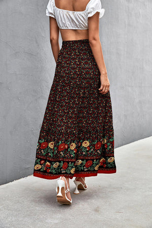 Flowy Fresh Bohemian Tied Floral Maxi Skirt - MXSTUDIO.COM