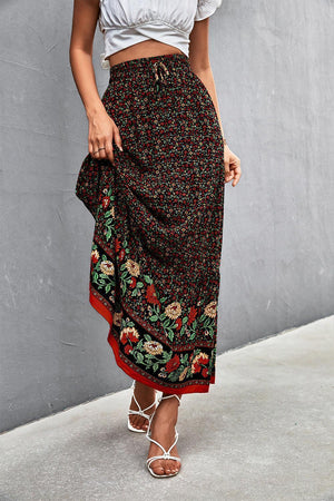 Flowy Fresh Bohemian Tied Floral Maxi Skirt - MXSTUDIO.COM