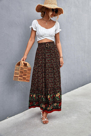 Flowy Fresh Bohemian Tied Floral Maxi Skirt - MXSTUDIO.COM