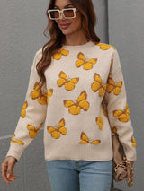 Fly High Embroidered Butterfly Sweater - MXSTUDIO.COM