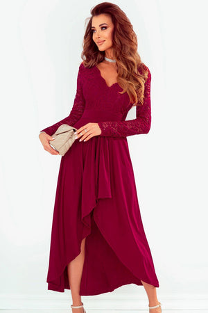 Focus Of Attention Long Sleeve High Low Hem Dress - MXSTUDIO.COM