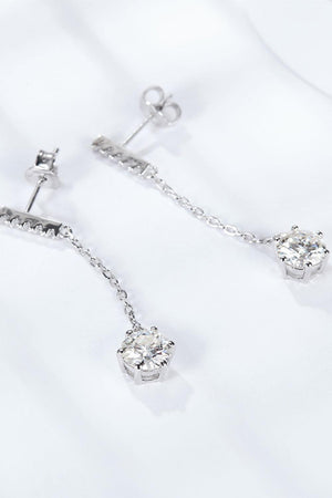 Focus On Round Cut 2 Carat Moissanite Drop Earrings - MXSTUDIO.COM