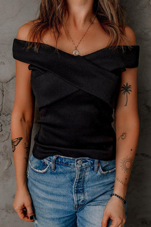 Focus On Yourself Black Off Shoulder Blouse - MXSTUDIO.COM