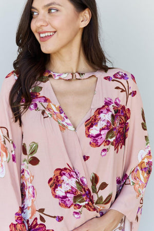 Forever Aesthetic Crepe Floral Bell Sleeve Top - MXSTUDIO.COM