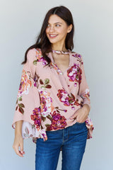 Forever Aesthetic Crepe Floral Bell Sleeve Top - MXSTUDIO.COM