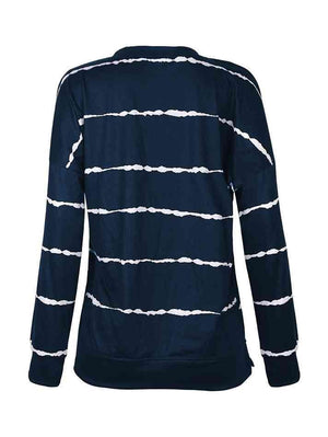 a women's jacket with white lines on it