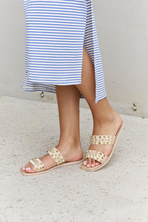 Forever Link Studded Double Strap Women Jelly Sandals - MXSTUDIO.COM
