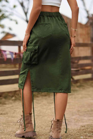 Forever Trendy Drawstring Cargo Denim Skirt - MXSTUDIO.COM