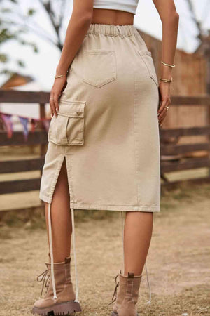 Forever Trendy Drawstring Cargo Denim Skirt - MXSTUDIO.COM