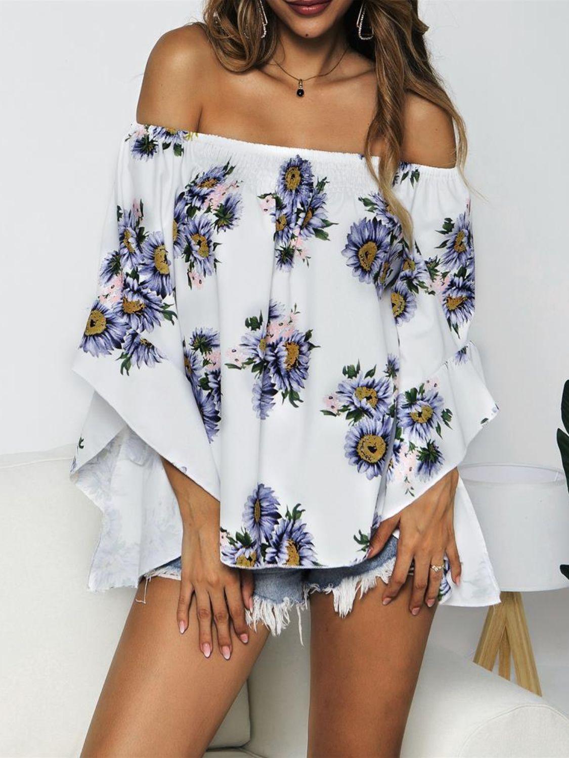 Forever Young Floral Off Shoulder Blouse - MXSTUDIO.COM