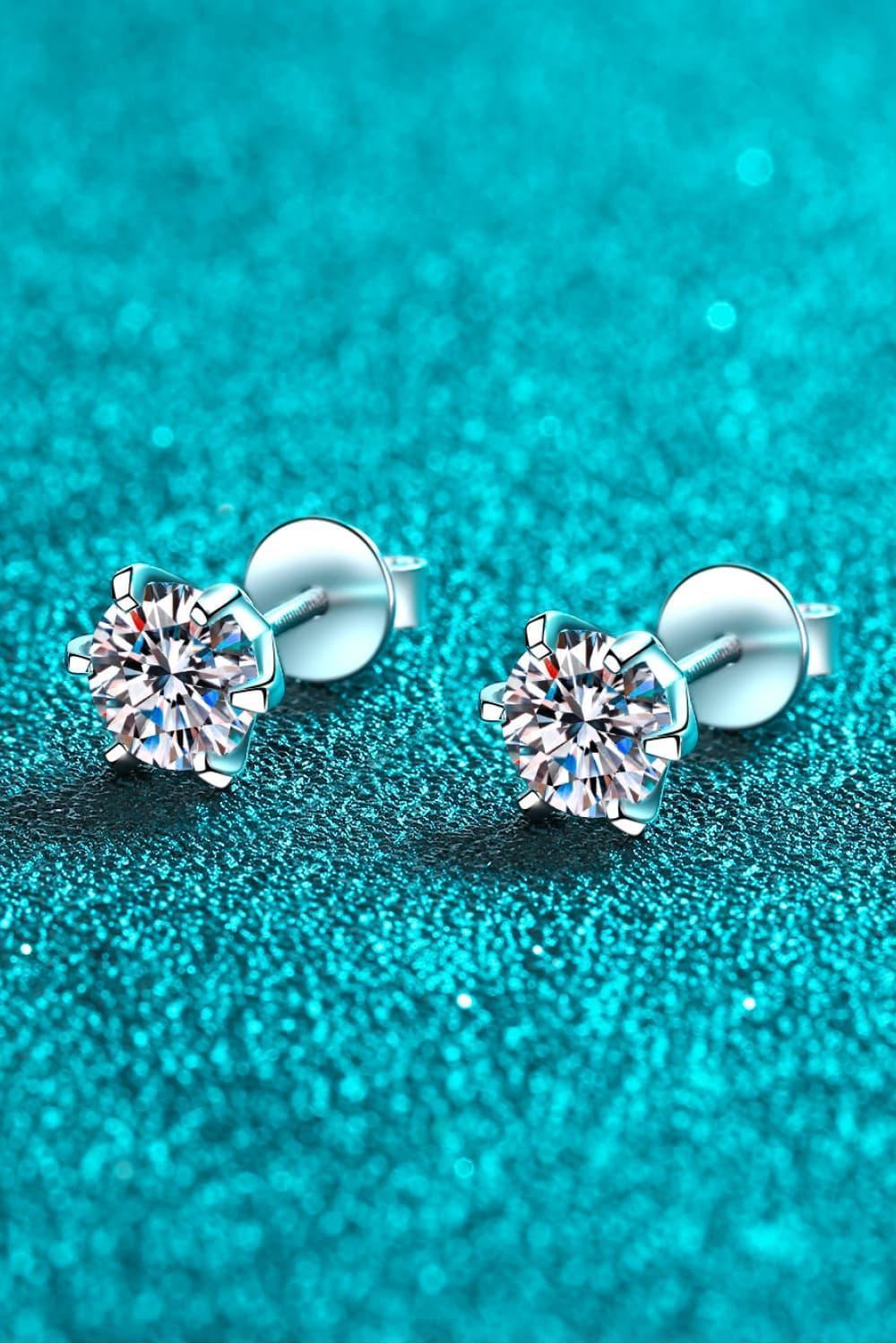 Formidable 1 Carat Moissanite Stud Earrings - MXSTUDIO.COM