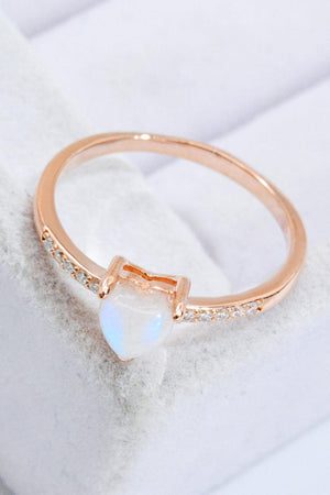 Fortify Brilliance Zircon Accent Heart Moonstone Ring - MXSTUDIO.COM