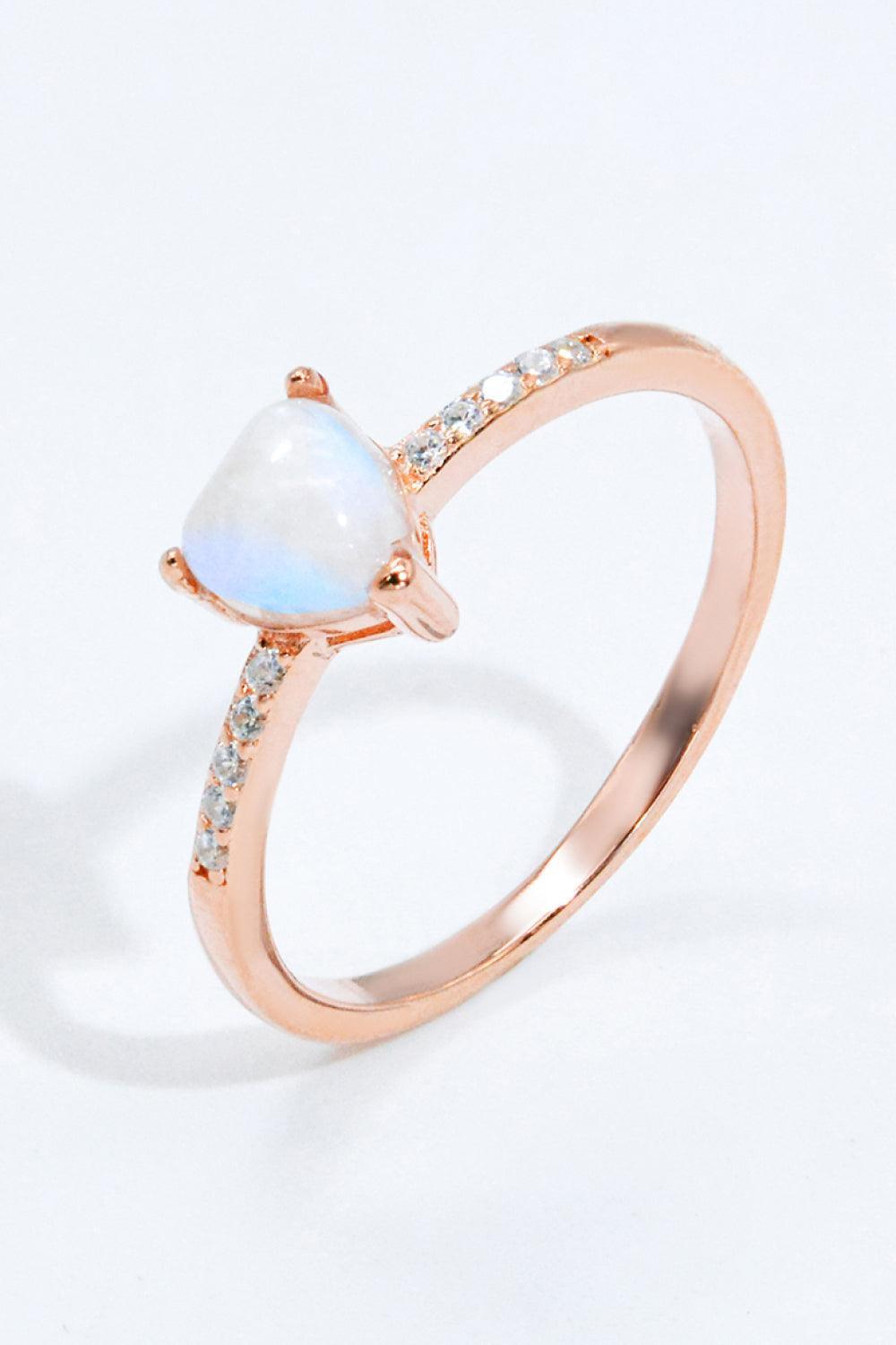 Fortify Brilliance Zircon Accent Heart Moonstone Ring - MXSTUDIO.COM