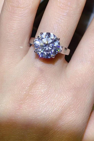 Fortunate Platinum-Plated 5 Carat Moissanite Ring - MXSTUDIO.COM