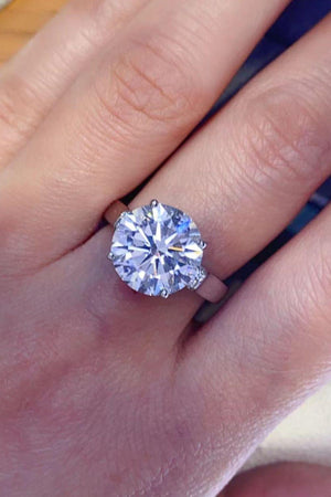 Fortunate Platinum-Plated 5 Carat Moissanite Ring - MXSTUDIO.COM