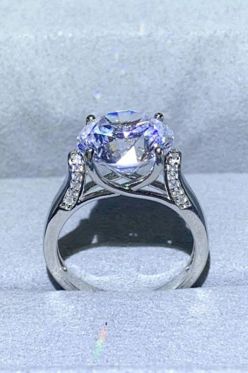 Fortunate Platinum-Plated 5 Carat Moissanite Ring - MXSTUDIO.COM