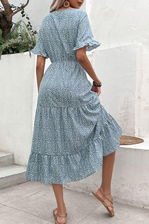 Free And Easy Tassel Tie Tiered Midi Dress - MXSTUDIO.COM