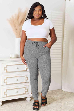 Free-Flowing Motion Plus Size Drawstring Joggers - MXSTUDIO.COM