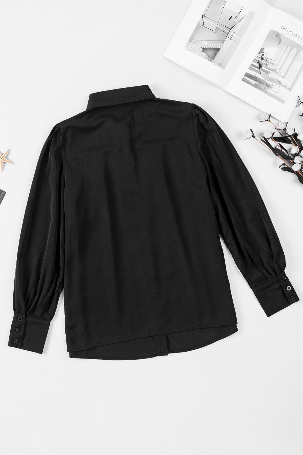 Free and Easy Buttoned Puff Long Sleeve Shirt - MXSTUDIO.COM