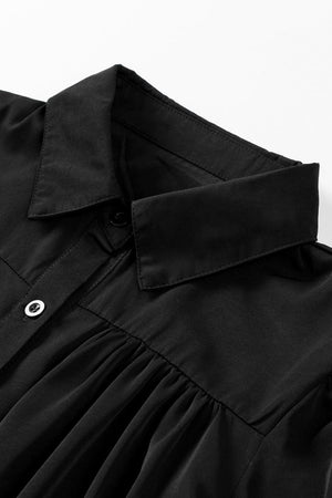 Free and Easy Buttoned Puff Long Sleeve Shirt - MXSTUDIO.COM