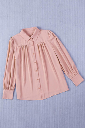 Free and Easy Buttoned Puff Long Sleeve Shirt - MXSTUDIO.COM