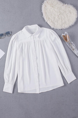 Free and Easy Buttoned Puff Long Sleeve Shirt - MXSTUDIO.COM