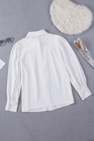 Free and Easy Buttoned Puff Long Sleeve Shirt - MXSTUDIO.COM