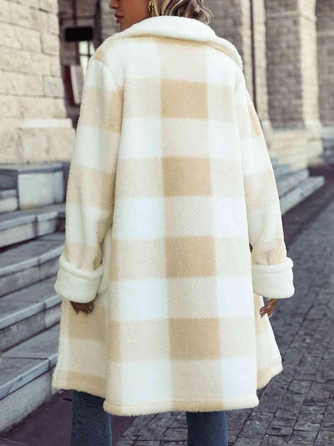 Freezy In Style Buttoned Plaid Winter Coat-MXSTUDIO.COM