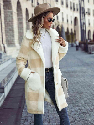 Freezy In Style Buttoned Plaid Winter Coat-MXSTUDIO.COM