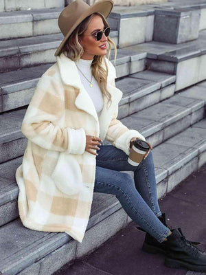 Freezy In Style Buttoned Plaid Winter Coat-MXSTUDIO.COM