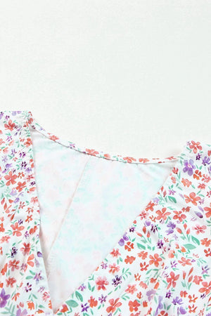 Fresh Floral V-Neck Long Sleeve Bodysuit - MXSTUDIO.COM