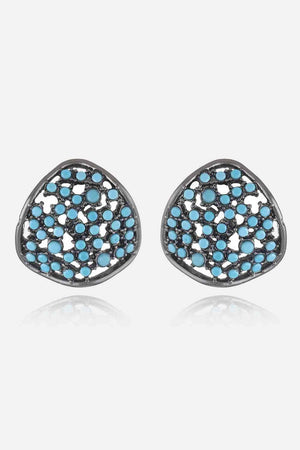 Freshened Spotlight Turquoise Stud Earrings-MXSTUDIO.COM