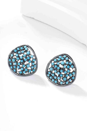 Freshened Spotlight Turquoise Stud Earrings-MXSTUDIO.COM