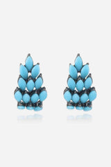 Freshened Spotlight Turquoise Stud Earrings-MXSTUDIO.COM