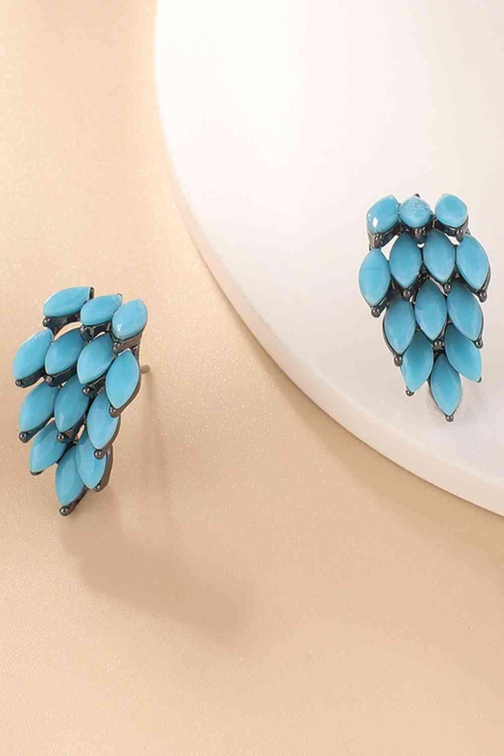 Freshened Spotlight Turquoise Stud Earrings-MXSTUDIO.COM