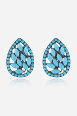 Freshened Spotlight Turquoise Stud Earrings-MXSTUDIO.COM