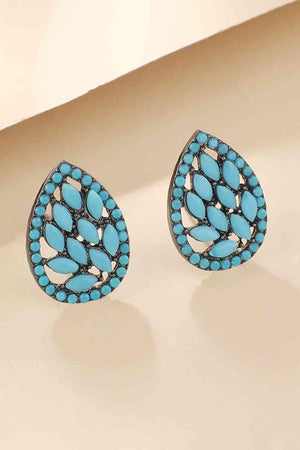 Freshened Spotlight Turquoise Stud Earrings-MXSTUDIO.COM