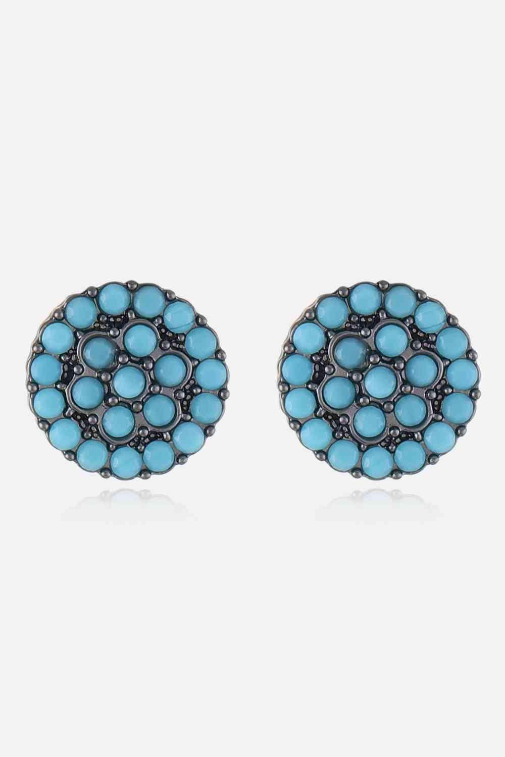 Freshened Spotlight Turquoise Stud Earrings-MXSTUDIO.COM