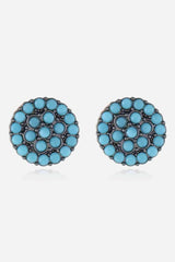 Freshened Spotlight Turquoise Stud Earrings-MXSTUDIO.COM