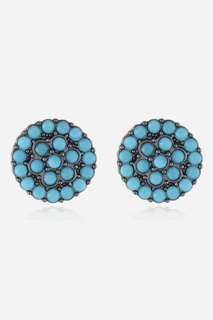 Freshened Spotlight Turquoise Stud Earrings-MXSTUDIO.COM