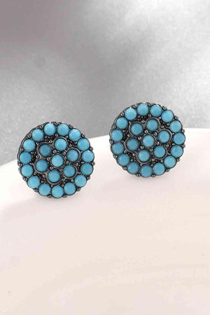 Freshened Spotlight Turquoise Stud Earrings-MXSTUDIO.COM